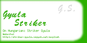 gyula striker business card